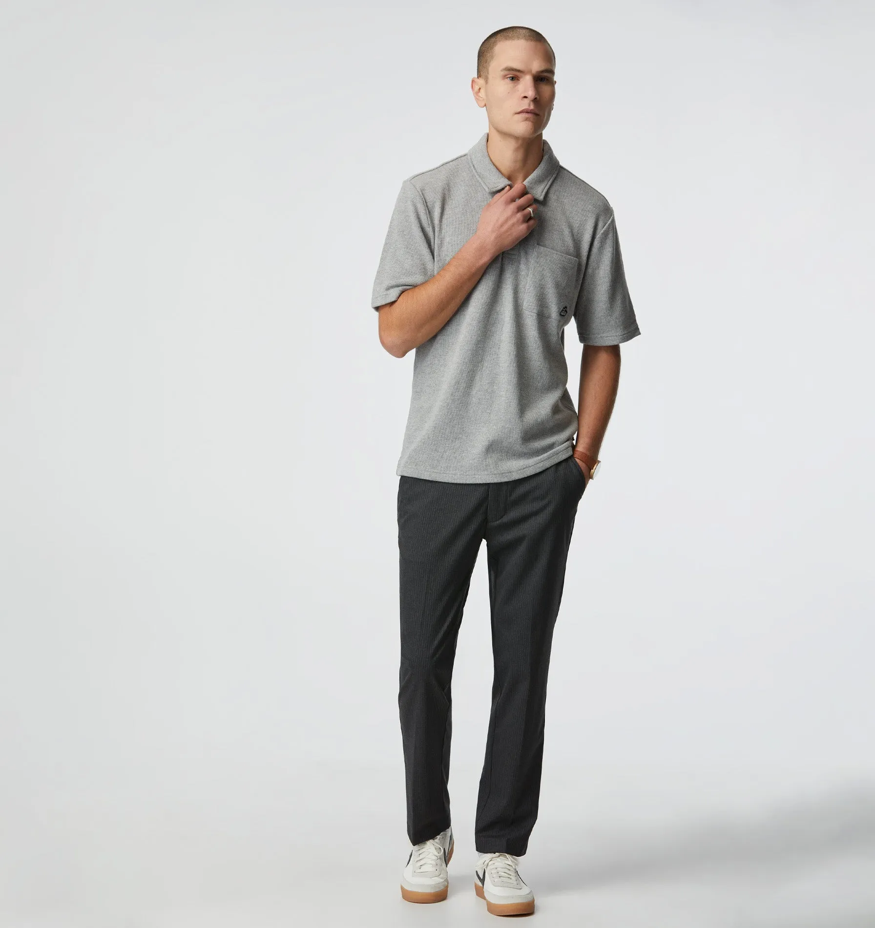 Smart Slim Kobe Pant - Tall - Charcoal Pinstripe