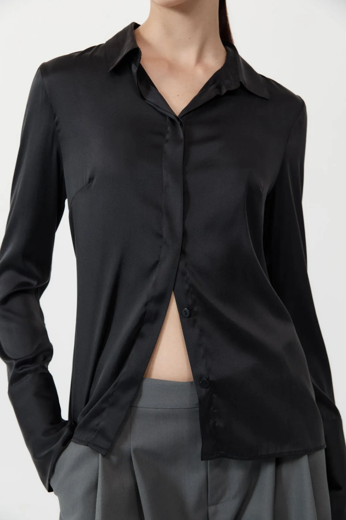 Soft Silk Shirt - Black