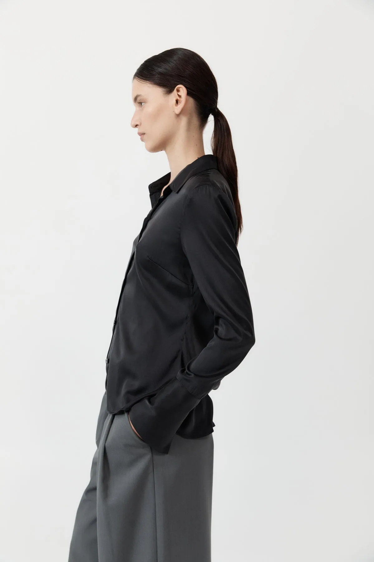 Soft Silk Shirt - Black