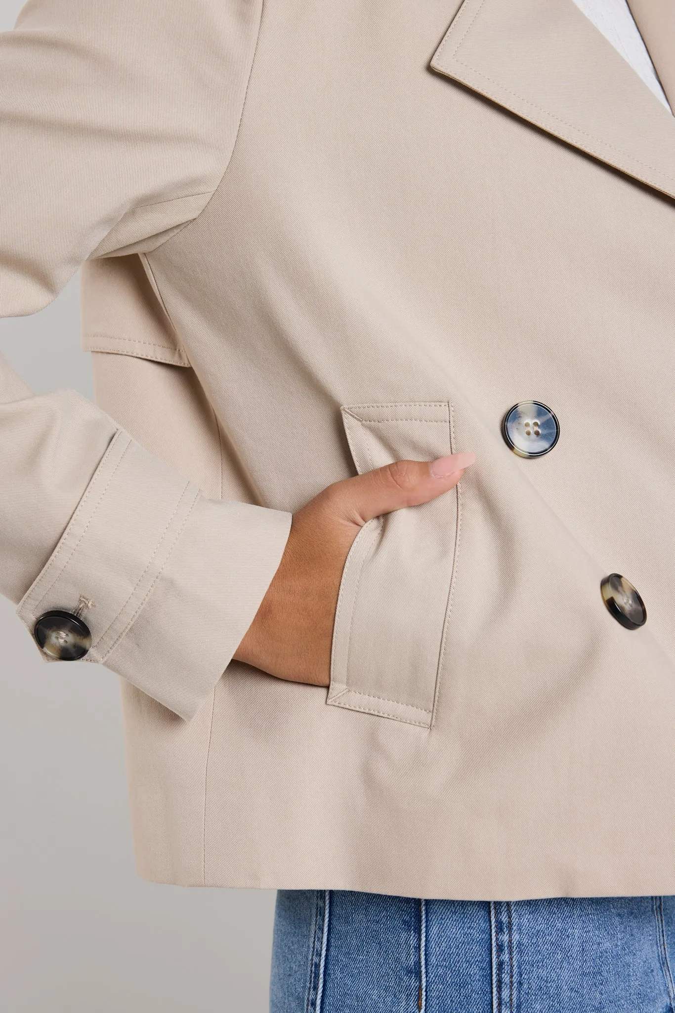 STORIES EB TOLD PATHWAY CROPPED TRENCH JACKET