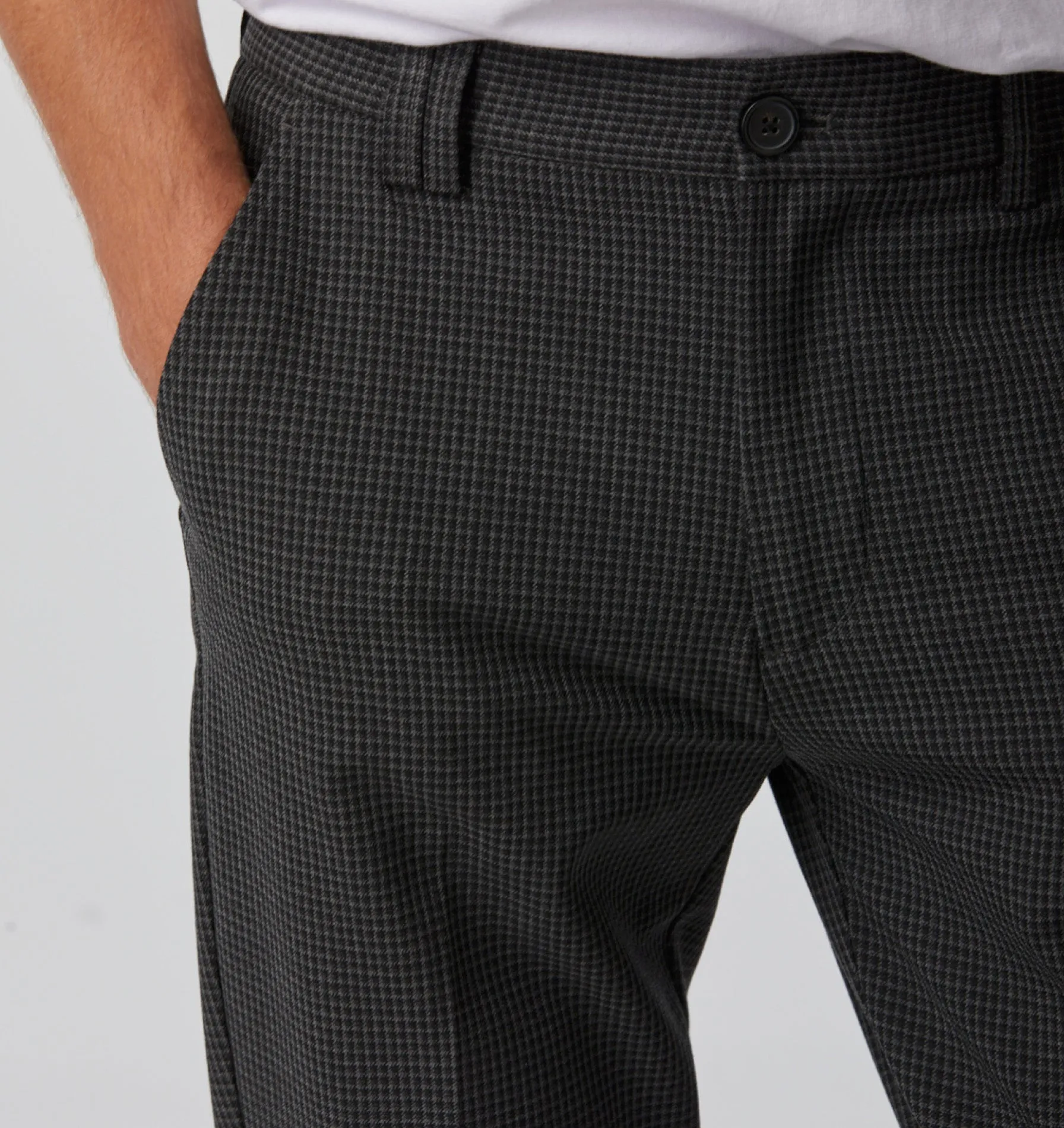Tailored Smart Pant - Charcoal Houndstooth
