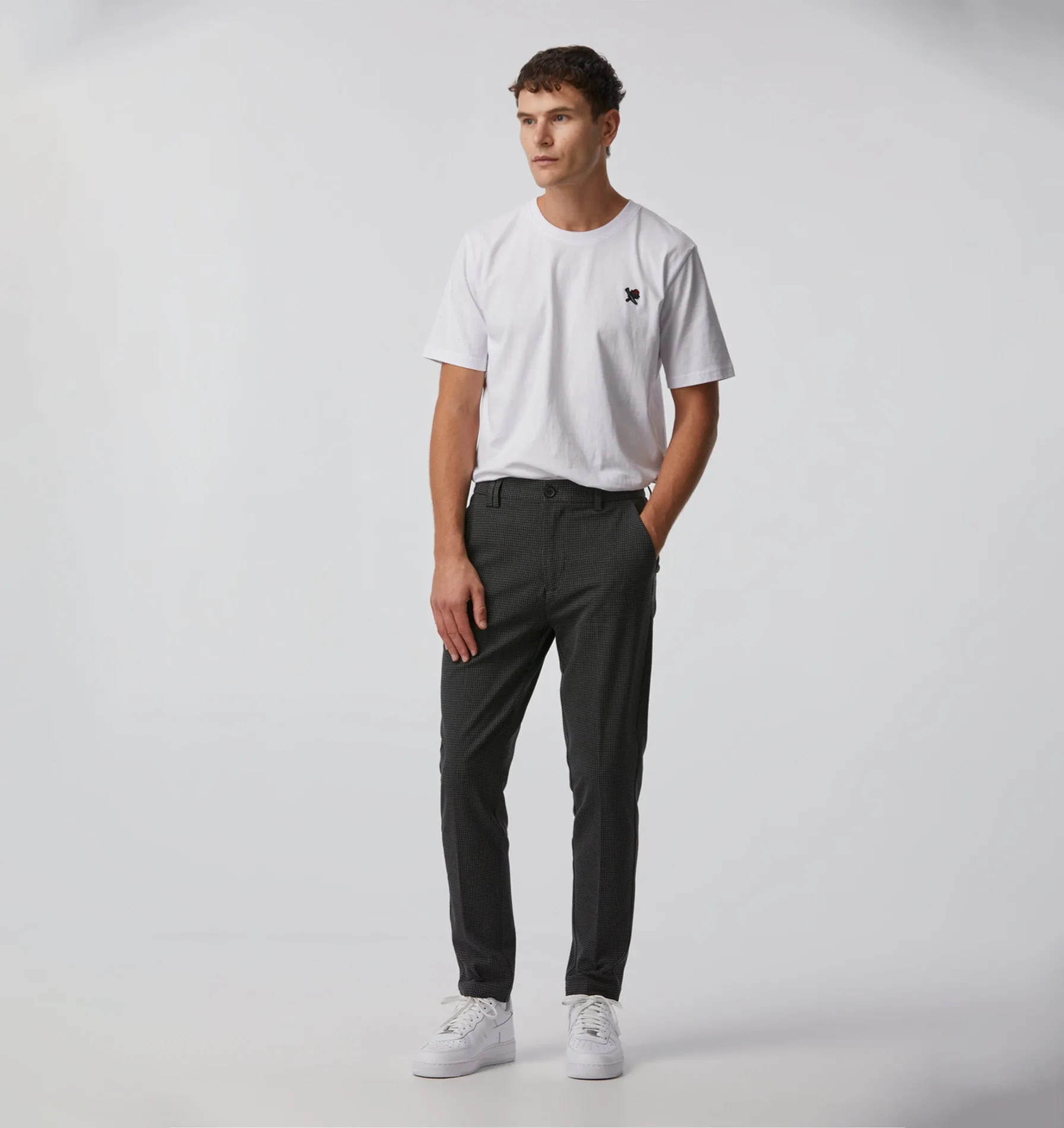 Tailored Smart Pant - Charcoal Houndstooth